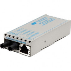 Omnitron Systems miConverter 1000Mbps Gigabit Ethernet Fiber Media Converter RJ45 ST Multimode 550m Wide Temp - 1 x 1000BASE-T, 1 x 1000BASE-SX, US AC Powered, Lifetime Warranty 1200-0-1-W