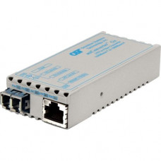 Omnitron Systems miConverter 1000Mbps Gigabit Ethernet Fiber Media Converter RJ45 LC Multimode 550m - 1 x 1000BASE-T, 1 x 1000BASE-SX, US AC Powered, Lifetime Warranty 1206-0-1