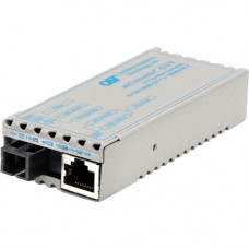Omnitron Systems miConverter 10/100/1000 Gigabit Ethernet Single-Fiber Media Converter RJ45 SC Single-Mode BiDi 20km - 1 x 10/100/1000BASE-T; 1 x 1000BASE-BX-D (1490/1310); USB Powered; Lifetime Warranty - RoHS, WEEE Compliance 1233-1-6
