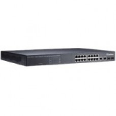 GeoVision 16-Port 802.3at Web Management PoE Switch - 16 Ports - Manageable - 2 Layer Supported - Modular - Twisted Pair, Optical Fiber - Rack-mountable, Desktop - TAA Compliance 140-POE1601-G02