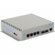 Omnitron Systems OmniConverter Managed Gigabit, MM ST, RJ-45, Ethernet Fiber Switch - 4 x 10/100/1000BASE-T, 2 x 1000BASE-X, DC Power, 5 Year Warranty 2839-0-24-9W