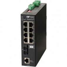 Omnitron Systems RuggedNet Managed Ruggedized Industrial Gigabit, MM SC, RJ-45, Ethernet Fiber Switch - 8 x 10/100/1000BASE-T, 1 x 1000BASE-X, 2xDC Power, 5 Year Warranty 2842-6-18-2Z