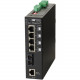 Omnitron Systems RuggedNet Managed Ruggedized Industrial Gigabit, SM SC, RJ-45, Ethernet Fiber Switch - 4 x 10/100/1000BASE-T, 1 x 1000BASE-X, 2xDC Power, 5 Year Warranty 2843-1-14-2Z