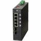 Omnitron Systems RuggedNet Unmanaged Ruggedized Industrial Gigabit, 2xSFP, RJ-45, Ethernet Fiber Switch - 4 x 10/100/1000BASE-T, 1 x 1000BASE-X, 2xDC Power, 5 Year Warranty 2899-0-24-2Z