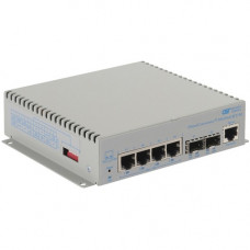 Omnitron Systems OmniConverter 10GPoEBT/M 3160B-0-24-1W Ethernet Switch - 6 Ports - Manageable - 2 Layer Supported - Modular - 60 W PoE Budget - Optical Fiber, Twisted Pair - PoE Ports - Wall Mountable, DIN Rail Mountable, Shelf Mountable, Rack-mountable 