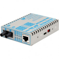 Omnitron Systems FlexPoint 10/100 Ethernet Fiber Media Converter RJ45 ST Single-Mode 30km - 1 x 10/100BASE-TX; 1 x 100BASE-LX; No Power Adapter; Lifetime Warranty - RoHS, WEEE Compliance 4343-0