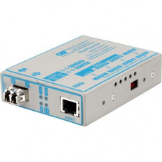 Omnitron Systems FlexPoint 1000Mbps Gigabit Ethernet Fiber Media Converter RJ45 LC Single-Mode 12km - 1 x 1000BASE-T; 1 x 1000BASE-LX; US AC Powered; Lifetime Warranty - RoHS, WEEE Compliance 4673-1