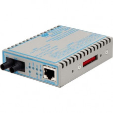 Omnitron Systems FlexPoint 10/100/1000 Gigabit Ethernet Fiber Media Converter RJ45 ST Single-Mode 12km - 1 x 10/100/1000BASE-T; 1 x 1000BASE-LX; Univ. AC Powered; Lifetime Warranty - RoHS, WEEE Compliance 4707-2