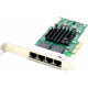 AddOn 593722-B21 Comparable 10/100/1000Mbs Quad Open RJ-45 Port 100m PCIe x4 Network Interface Card - 100% compatible and guaranteed to work - TAA Compliance 593722-B21-AO