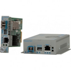 Omnitron Systems iConverter XGT+ 10GBASE-T Ethernet Media Converter - 1 x Network (RJ-45) - 10 Gigabit Ethernet - 10GBase-X, 10GBase-T - 1 x Expansion Slots - SFP+ - 1 x SFP+ Slots - External 8589N-0-E