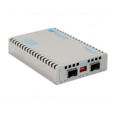 Omnitron Systems iConverter 10 Gigabit Ethernet Fiber Media Converter SFP+ to SFP+ 10Gbps - 2 x SFP+ (Protocol-Transparent); Wall-Mount Standalone; US AC Powered; Lifetime Warranty - REACH, RoHS, WEEE Compliance 8599-00-D