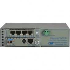 Omnitron Systems iConverter 4xT1/E1 MUX/M Managed T1/E1 Multiplexer - 4 Data Channels - Twisted Pair, Optical Fiber - Gigabit Ethernet - 1 Gbit/s - 1 x RJ-45 - RoHS, WEEE Compliance 8823N-3-C