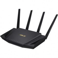 Asus RT-AX3000 IEEE 802.11ax Ethernet Wireless Router - 2.40 GHz ISM Band - 5 GHz UNII Band - 4 x Antenna(4 x External) - 375 MB/s Wireless Speed - 4 x Network Port - 1 x Broadband Port - USB - Gigabit Ethernet - VPN Supported - Desktop 90IG04Q0-MA1R2V