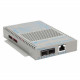 Omnitron Systems OmniConverter 10/100 PoE+ Ethernet Fiber Media Converter Switch RJ45 SFP - 1 x 10/100BASE-T; 2 x 100BASE-X (SFP); US AC Powered; Lifetime Warranty - RoHS, WEEE Compliance 9339-1-11
