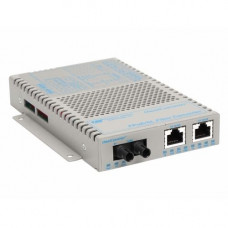 Omnitron Systems OmniConverter SL 10/100 PoE Ethernet Fiber Media Converter Switch RJ45 ST Multimode 5km - 2 x 10/100BASE-TX; 1 x 100BASE-FX; US AC Powered; Lifetime Warranty - RoHS, WEEE Compliance 9340-0-21