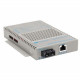 Omnitron Systems OmniConverter 10/100/1000 PoE+ Gigabit Ethernet Fiber Media Converter Switch RJ45 SC Single-Mode 12km Wide Temp - 1 x 10/100/1000BASE-T; 1 x 1000BASE-LX; US AC Powered; Lifetime Warranty 9423-1-11W