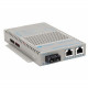 Omnitron Systems OmniConverter 10/100/1000 PoE+ Gigabit Ethernet Fiber Media Converter Switch RJ45 SC Single-Mode 12km - 2 x 10/100/1000BASE-T, 1 x 1000BASE-LX, US AC Powered, Lifetime Warranty 9423-1-21