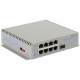 Omnitron Systems OmniConverter Unmanaged Gigabit PoE+, SFP, RJ-45, Ethernet Fiber Switch - 8 x 10/100/1000BASE-T, 1 x 1000BASE-X, DC Power, 5 Year Warranty 9459-0-18-9W