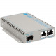 Omnitron Systems OmniConverter SE 10/100/1000 PoE+ Gigabit Ethernet Fiber Media Converter Switch RJ45 SFP - 2 x 10/100/1000BASE-T; 1 x 1000BASE-X (SFP); US AC Powered; Lifetime Warranty; US Made - RoHS, WEEE Compliance 9499-0-21