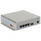 Omnitron Systems OmniConverter Managed Gigabit PoE+, SFP, RJ-45, Ethernet Fiber Switch - 4 x 10/100/1000BASE-T, 1 x 1000BASE-X, DC Power, 5 Year Warranty 9539-0-14-9