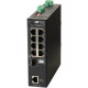 Omnitron Systems RuggedNet Managed Industrial Gigabit PoE+, SFP, RJ-45, Ethernet Fiber Switch - 8 x 10/100/1000BASE-T, 1 x 1000BASE-X, 1xDC Power, 5 Year Warranty 9559-0-18-1Z