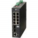 Omnitron Systems RuggedNet Managed Industrial Gigabit PoE+, 2xSFP, RJ-45, Ethernet Fiber Switch - 8 x 10/100/1000BASE-T, 2 x 1000BASE-X, 1xDC Power, 5 Year Warranty 9559-0-28-1Z