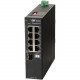 Omnitron Systems RuggedNet Unmanaged Industrial Gigabit PoE+, SFP, RJ-45, Ethernet Fiber Switch - 8 x 10/100/1000BASE-T, 1 x 1000BASE-X, 1xDC Power, 5 Year Warranty 9579-0-18-1Z