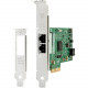 HP Intel I350-T2 Gigabit Ethernet Card - PCI Express 2.1 x4 - 2 Port(s) - 2 - Twisted Pair - 10/100/1000Base-T - Plug-in Card 9FV40AV