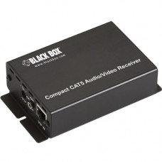 Black Box Compact CAT5 Audio/Video Receiver - 1 Output Device - 750 ft Range - 1 x Network (RJ-45) - 1 x VGA Out - SXGA - 1280 x 1024 - Twisted Pair - Category 5 - TAA Compliance AC155A-R3