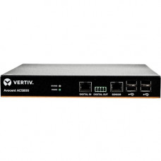 Vertiv Co 8-Port ACS800 Serial Console with analog modem, external AC/DC Power Brick - US Power Cord - 8 x RJ45 Serial Ports, External AC/DC Power Brick, Dual Gigabit Ethernet, 4 x Type A USB Ports, Environmental Sensor Port, Digital Inputs/Outputs, NEMA 