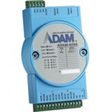 Advantech  B+B SmartWorx 4-ch Relay Output Modbus TCP Module with 4-ch DI - 2 x Network (RJ-45) - Fast Ethernet - 10/100Base-T ADAM-6266