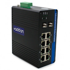 AddOn 8 10/100/1000Base-TX(RJ-45) to 2 1000Base-BXU(FC) SMF 1310nmTX/1550nmRX 20km Industrial Media Converter Switch - 100% compatible and guaranteed to work - TAA Compliance ADD-IGMC-BXU-2FC8