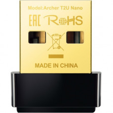 TP-Link Archer T2U Nano IEEE 802.11ac - Wi-Fi Adapter for Notebook - USB 2.0 - 600 Mbit/s - 2.40 GHz ISM - 5 GHz UNII - External ARCHER T2U NANO
