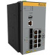 Allied Telesis Industrial PoE+ Ethernet Layer 3 Switch - 8 Ports - Manageable - 3 Layer Supported - Modular - 240 W PoE Budget - Twisted Pair, Optical Fiber - PoE Ports - DIN Rail Mountable, Wall Mountable AT-IE340-12GP-80