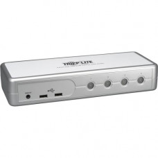 Tripp Lite 4-Port Desktop Compact DVI/USB KVM Switch w/ Audio & Cables - 4 Computer(s) - 2048 x 1536 - 10 x USB - 5 x DVI - RoHS, WEEE Compliance B004-DUA4-K-R