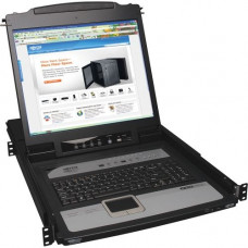 Tripp Lite 8-Port Rack Console KVM Switch built in IP w/ 19" LCD 1U - 8 Computer(s) - 19" LCD - SXGA - 1280 x 1024 - 2 x USB - Keyboard - TouchPad - 1U High - RoHS, WEEE Compliance B020-U08-19-IP