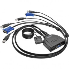 Tripp Lite 2-Port USB/VGA Cable KVM Switch with Cables and USB Peripheral Sharing - 2 Computer(s) - 1 Local User(s) - 0 Remote User(s) - 2048 x 1536 - 0 - 2 x USB1 x VGA - Desktop B032-VU2