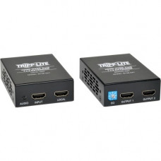 Tripp Lite HDMI over Cat5 Cat6 Video Extender Transmitter & Receiver TAA - 1 Input Device - 2 Output Device - 200 ft Range - 2 x Network (RJ-45) - 1 x HDMI In - 3 x HDMI Out - Full HD - 1920 x 1080 - Twisted Pair - Rack-mountable, Wall Mountable, Pole