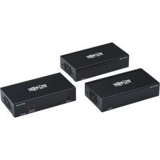 Tripp Lite B127-002-D2H Video Extender Transmitter/Receiver - 1 Input Device - 2 Output Device - 125 ft Range - 4 x Network (RJ-45) - 1 x HDMI In - DisplayPort - 4K - 3840 x 2160 - Twisted Pair - Category 6 - Rack-mountable - TAA Compliant - TAA Complianc