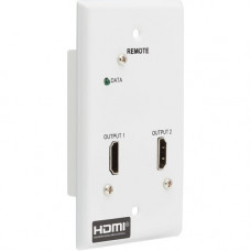 Tripp Lite B127A-2A0-FH 2-Port HDMI over Cat6 Receiver - 2 Output Device - 230 ft Range - 1 x Network (RJ-45) - 2 x HDMI Out - 4K UHD - 3840 x 2160 - Twisted Pair - Category 6 - Wall Plate - TAA Compliant - TAA Compliance B127A-2A0-FH