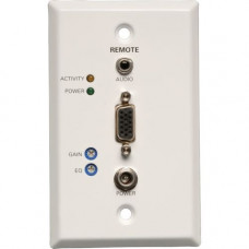 Tripp Lite VGA + Audio over Cat5/Cat6 Video Receiver RJ45 type Wallplate TAA / GSA - 1 Input Device - 1 Output Device - 1000 ft Range - 1 x Network (RJ-45) - 1 x VGA Out - 1920 x 1440 - Twisted Pair - Category 6 - Wall Mountable - TAA Compliant - RoHS, TA