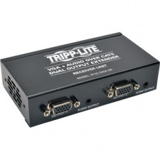 Tripp Lite Dual VGA & Audio over Cat5/Cat6 Video Extender Receiver EDID 300&#39;&#39; - 2 Output Device - 300 ft Range - 1 x Network (RJ-45) - 2 x VGA Out - 1440 x 900 - Category 6 - TAA Compliant - TAA Compliance B132-200A-SR