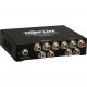 Tripp Lite 4-Port Component Video w/ Stereo Audio over Cat5/Cat6 Extender Splitter - 1 Input Device - 5 Output Device - 700 ft Range - 4 x Network (RJ-45) - Twisted Pair - Category 6 - Rack-mountable - RoHS, TAA Compliance B136-004