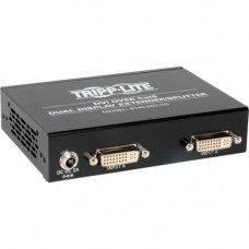 Tripp Lite 2-Port Dual Display DVI over Cat5 / Cat6 Extender Video Splitter TAA - 2 Input Device - 4 Output Device - 200 ft Range - 4 x Network (RJ-45) - 2 x DVI In - Full HD - 1920 x 1080 - Twinaxial - Category 6 - Wall Mountable, Rack-mountable, Pole-mo