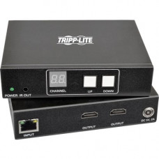 Tripp Lite 2-Port HDMI Over IP Extender Kit w/ RS-232 Serial & IR Control TAA - 1 Input Device - 1 Output Device - 656.17 ft Range - 2 x Network (RJ-45) - 1 x HDMI In - 3 x HDMI Out - Serial Port - 1920 x 1440 - Twisted Pair - Category 6 - Rack-mounta