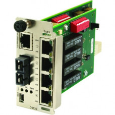 TRANSITION NETWORKS C6120 Interface Module - For Data Networking 4 RJ-48 T1/E1/J1 Network, 1 RJ-45 10/100Base-TX Network, 1 SC 100Base-X Network - Twisted Pair, Optical Fiber Single-mode - Fast Ethernet - T1/E1/J1, 10/100Base-TX, 100Base-X, T1/E1 - TAA Co