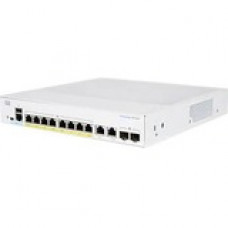 Cisco 350 CBS350-8FP-E-2G Ethernet Switch - 10 Ports - Manageable - 2 Layer Supported - Modular - 120 W PoE Budget - Optical Fiber, Twisted Pair - PoE Ports - Lifetime Limited Warranty - TAA Compliance CBS350-8FP-E-2G-NA