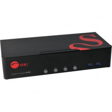 SIIG 4-Port DVI Dual-Link Smart Console KVM Switch with USB 3.0 and Multimedia Ports - 4 Computer(s) - 1 Local User(s) - 3840 x 2400 - 11 x USB - 5 x DVI - TAA Compliant - TAA Compliance CE-DV0211-S1