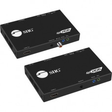 SIIG 4K HDR HDMI 2.0 & USB 2.0 Extender Over HDBaseT with RS-232 & IR - 100M Over CAT5e/6 - Bi-directional IR Sensors CE-H23411-S1