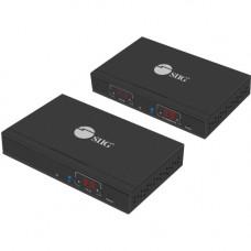 SIIG HDMI Over IP Extender / Matrix with IR - Kit - 1 Input Device - 1 Output Device - 393.70 ft Range - 2 x Network (RJ-45) - 1 x HDMI In - 2 x HDMI Out - Serial Port - Full HD - 1920 x 1080 - Twisted Pair - Category 6 - Rack-mountable CE-H23A11-S1